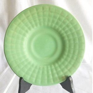 Vintage Porcelain 5" Small plate Jadeite green Color Basket Weave pattern China